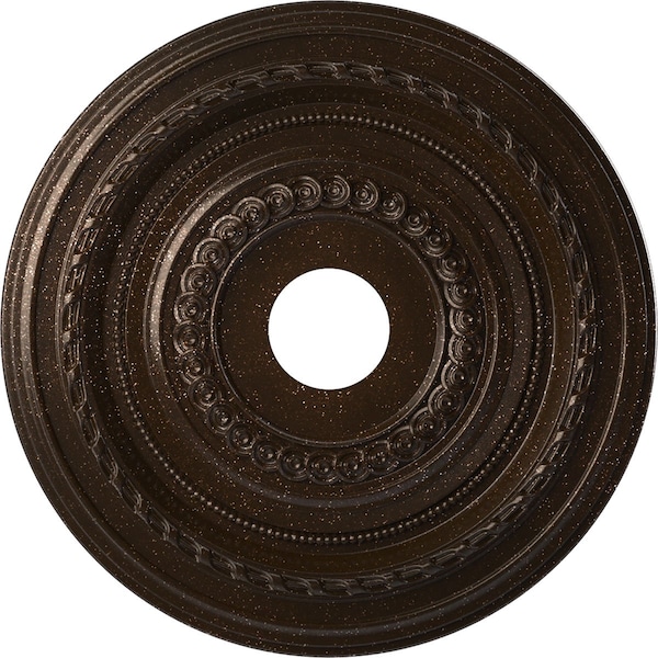Ekena Millwork Cole PVC Medallion (Canopies up to 5 1/8"), 19"OD x 3 1/2"ID x 1"P, Textured Metallic Mystic Brown CMP19COAMB - main